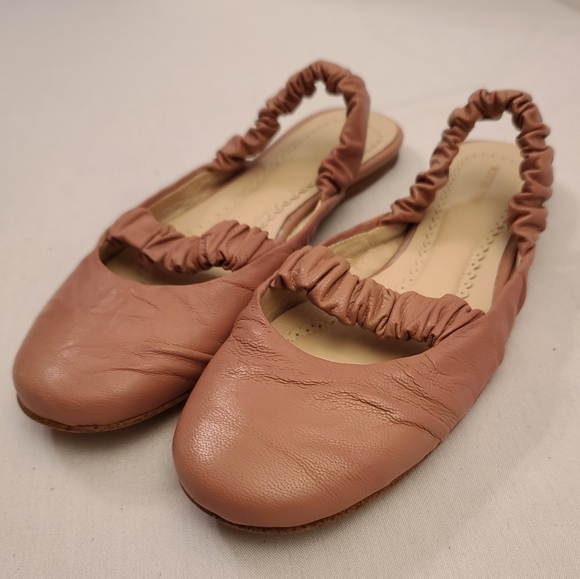 All Black blush pink leather Mary Jane flats - Picture 1 of 8